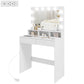 HOMCOM Vanity Table, Makeup Dressing Table with LED Lighting Mirror, Drawers, for Bedroom, Black