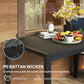 Outsunny Rectangular Outdoor Dining Table, 4-Seat Patio Table with PE Rattan Wicker Tabletop for Backyard and Lawn, Grey