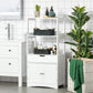 kleankin Bathroom Floor Cabinet, Free Standing Kitchen Cupboard with Shelves, Drawer and Doors, Storage Organizer for Living Room, White