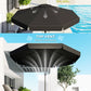 Outsunny 8.5 ft Outdoor Market Table Umbrella, Round Patio Umbrella with Tilt and Crank for Garden, Backyard, Deck, Wine Red