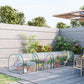 Outsunny 138"x39"x32" Transparent PVC Mini Tunnel Greenhouse Garden Green Grow Shed Portable Plant Flower Warm House Steel Frame Zipped Doors