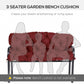 Outsunny 3 Seater Outdoor Seat Pads Bench Swing Chair Replacement Cushions Backrest for Patio Garden, Dark Grey