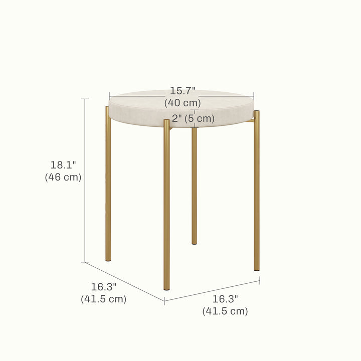 HOMCOM Backless Round Dining Chairs, Modern Stacking Stools Set of 4, Kitchen Chairs with Metal Legs, Black