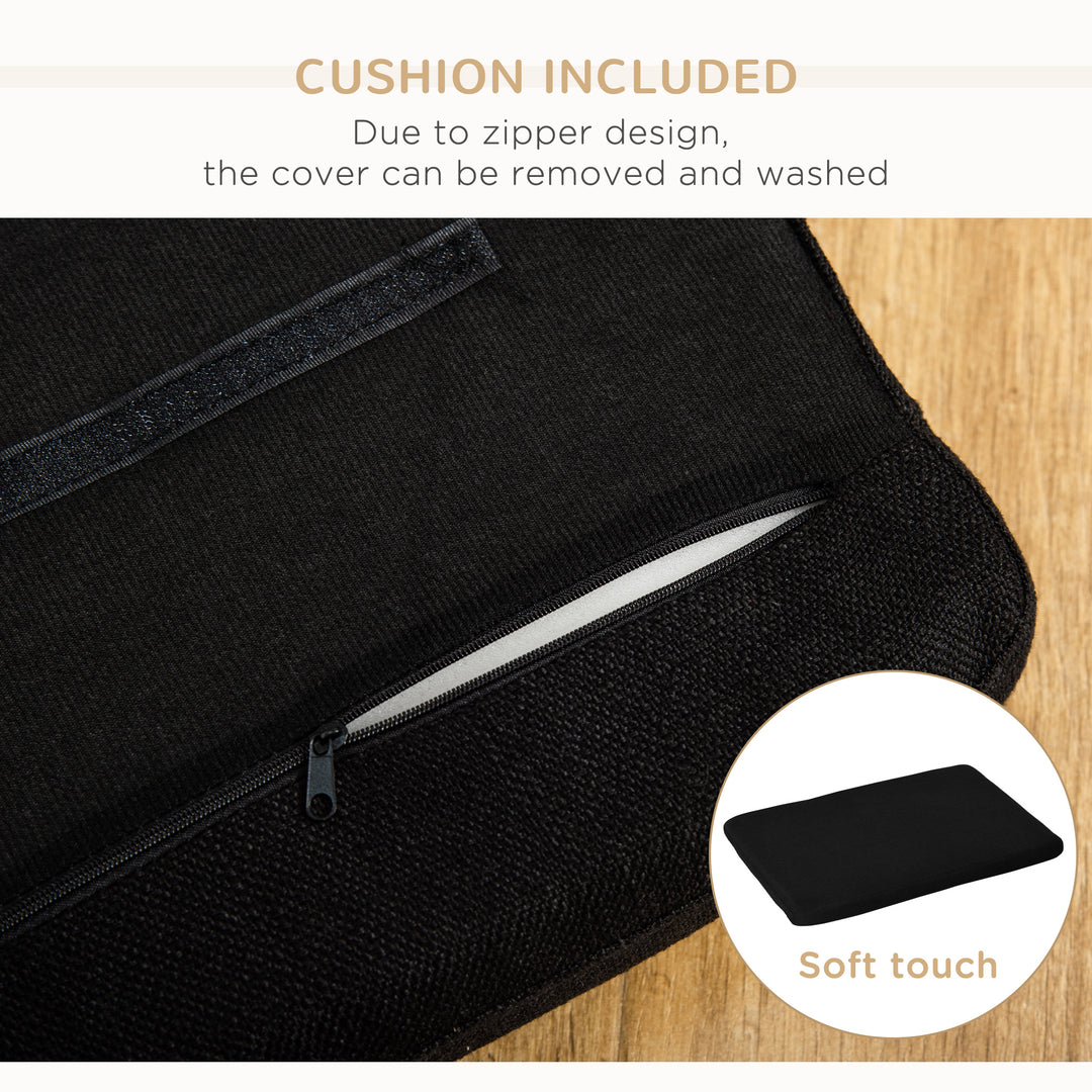 PawHut Modern Pet Sofa Cat or Medium Large Dog Couch W/ Removable Seat Cushion, Black