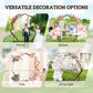 Outsunny 7FT Heptagon Wooden Wedding Arch with Triangular Base, Ground Stakes for Ceremony, Garden, Birthday, Brown