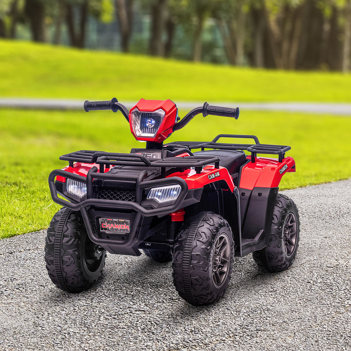 Aosom 12V Kids ATV Quad, 4 Wheeler Battery Powered Electric Vehicle with Music MP3, Headlights, High Low Speed, Treaded Tires, for Boys and Girls Ages 37-60 Months, Pink