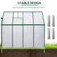 Outsunny Walk-In Garden Greenhouse Aluminum Polycarbonate with Roof Vent for Plants Herbs Vegetables 8' x 4' x 7' Silver