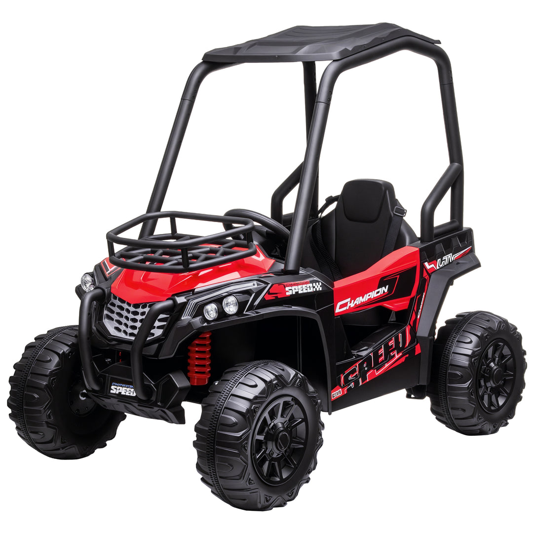 Aosom Kids Ride On Car 12V Battery-powered Electric Off-road UTV Toy 1.8-3.7 mph with High Roof Parental Remote Control Music Lights MP3 Suspension Wheels for 37-96 months