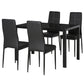 HOMCOM 5-Piece Rectangular Glass Kitchen Table and Chairs with Metal Frame and Faux Leather Upholstery for Dining Room, White