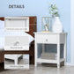 HOMCOM Modern Style Nightstand, Small End Table with Drawer and Storage Shelf for Bedroom, Living Room, White