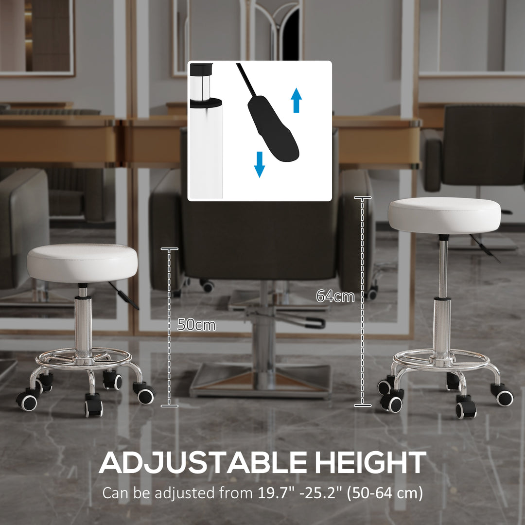 Vinsetto Adjustable Swivel Salon Stool Hydraulic PU Barber Rolling Massage Tattoo Chair Bar Beauty SPA Seat Black