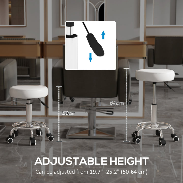 Vinsetto Adjustable Swivel Salon Stool Hydraulic PU Barber Rolling Massage Tattoo Chair Bar Beauty SPA Seat Black