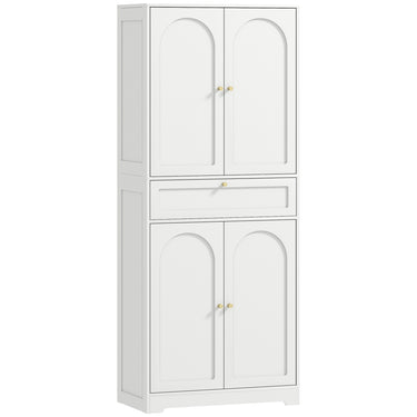 HOMCOM 72.4" Tall Kitchen Pantry Cabinet, Modern Freestanding Storage Cabinet with Shaker Doors and Adjustable Shelves, White