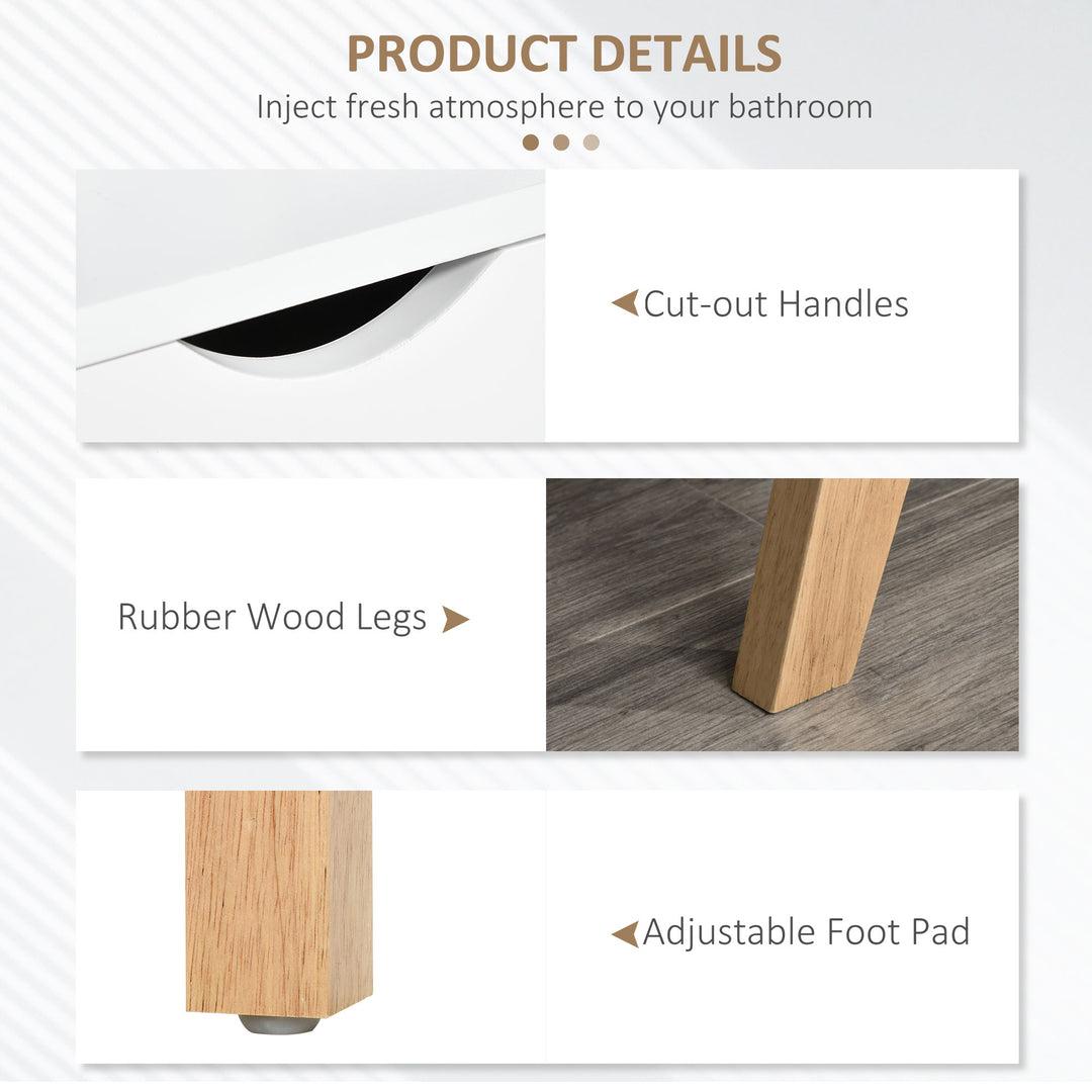 HOMCOM Modern Wooden TV Stand with 2 Storage Cabinet Stand for TV's up to 65" for Living Room Office, Storage Entertainment Center, White