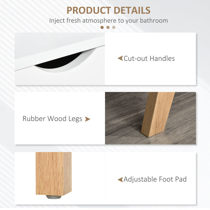 HOMCOM Modern Wooden TV Stand with 2 Storage Cabinet Stand for TV's up to 65" for Living Room Office, Storage Entertainment Center, White