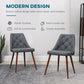 HOMCOM Dining Chairs Set of 2, Tufted Kitchen Chairs, PU Leather Upholstered Seats and Steel Legs for Dining Room, Grey