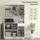 HOMCOM 71" Modern Buffet with Hutch, Standing Kitchen Hutch with Storage Cabinets, Drawer, Open Space with Microwave Stand, White