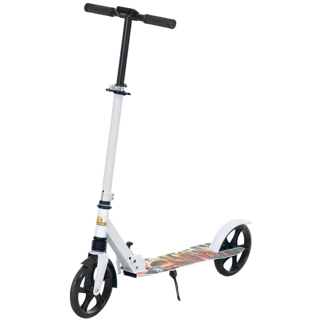 Qaba Kick Scooter for Kids Ages 6-12 with Adjustable Height, Rear-Fender Brake, 200mm Big Wheel, Foldable Design, Green