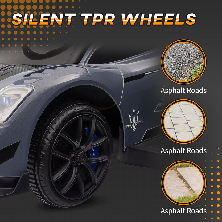 Qaba 6V Maserati GT2 Licensed Electric Car for Kids, Ride on Car with Under Seat Storage, LED Headlights Music, Blue