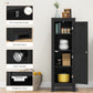 HOMCOM Kitchen Pantry Storage Cabinet with Adjustable Shelves, Small Storage Cabinet with Door and Shelves, Black