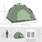 Outsunny Camping Tent, 3 Person Family Tent, 1000mm Waterproof, with Sewn-in Groundsheet and Carry Bag,  for Fishing, Dark Green