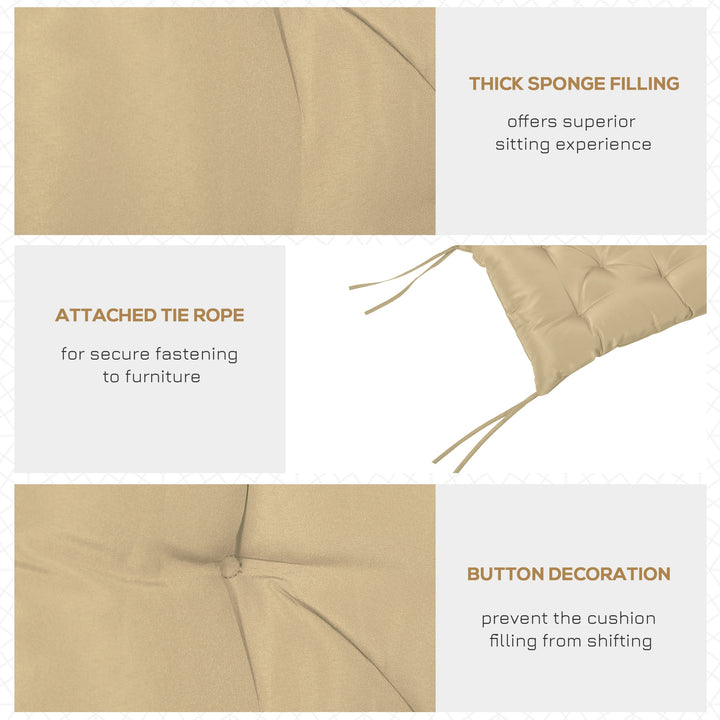 Outsunny Porch Swing Cushion Garden Bench Cushion with Backrest, Non-Slip 2-seater Soft Pad, Swing Chair Mat Replacement for Indoor and Outdoor, 39.4" x 38.6", Dark Grey