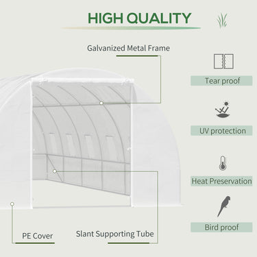 Outsunny 26' x 10' x 6.6' Large Walk in Tunnel Greenhouse Garden Plant Seed Green House Premium Steel Frame