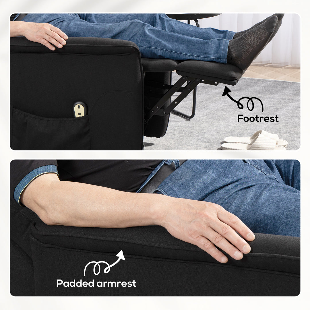 HOMCOM Lift Chair for Elderly, Power Chair Recliner with Remote Control, Side Pockets for Living Room, Dark Grey