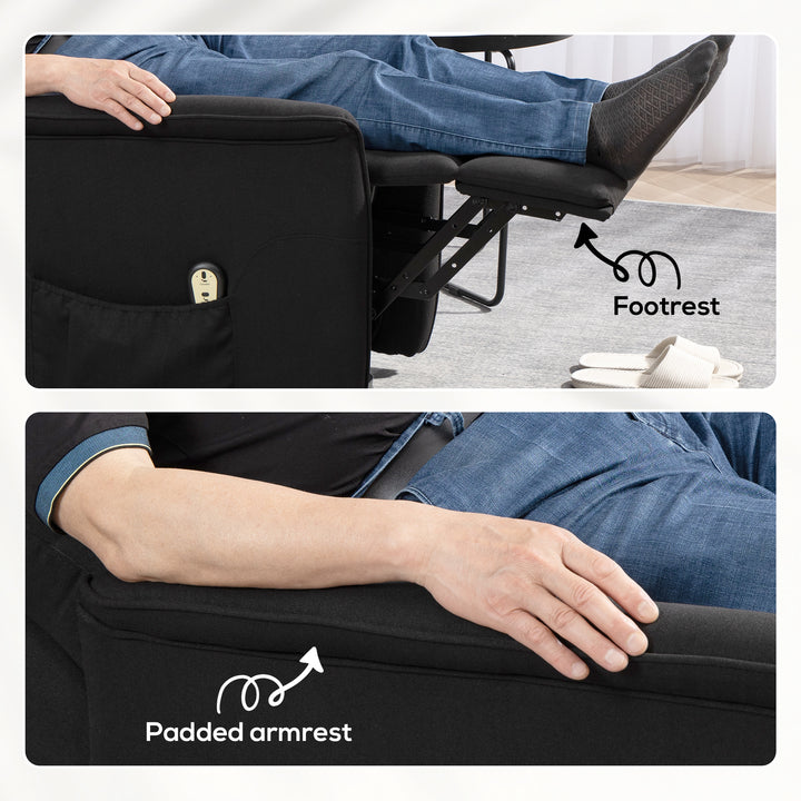 HOMCOM Lift Chair for Elderly, Power Chair Recliner with Remote Control, Side Pockets for Living Room, Dark Grey