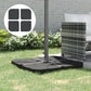 Outsunny 4 Pieces Umbrella Base Parasol Stand for Cantilever Umbrella Fill w/ Sand or Water Black