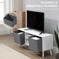 HOMCOM Modern TV Stand Cabinet with Foldable Drawers and Shelves for Living Room, Bedroom, White