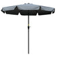 Outsunny 8.5 ft Outdoor Market Table Umbrella, Round Patio Umbrella with Tilt and Crank for Garden, Backyard, Deck, Wine Red