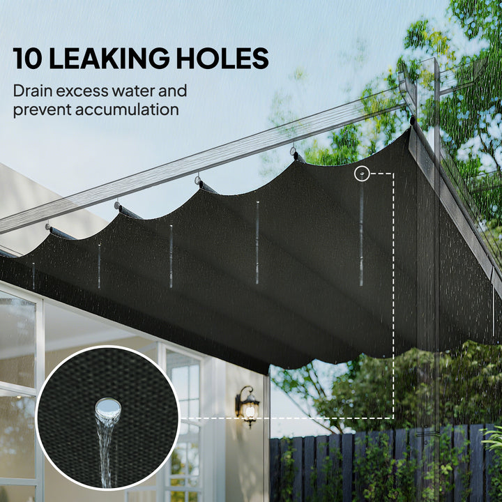 Outsunny 8.2' x 8.4' Retractable Pergola Canopy Replacement, Fit 10' x 10' Frame, Pergola Cover Replacement Top Only, Cream White