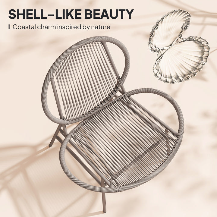 Outsunny Rattan Bistro Set, 3 Pieces Wicker Patio Furniture Set, Acapulco Chairs and Steel Table for Porch, Balcony, Black