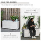 Outsunny 75 Gallon Wooden Storage Box patio Deck Box Bench, Garden Backyard Outdoor Storage Container with Aerating Gap & Weather-Fighting Finish, White