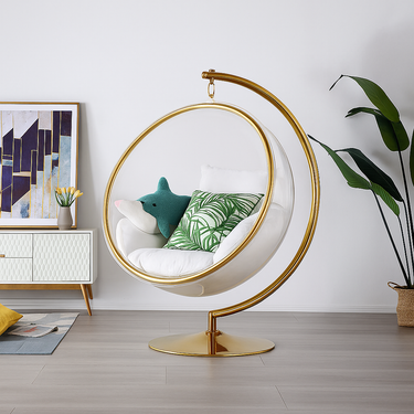 Outdoor Acrylic Egg Hanging Chair Garden Single Swings for Patio Indoor Furniture Use