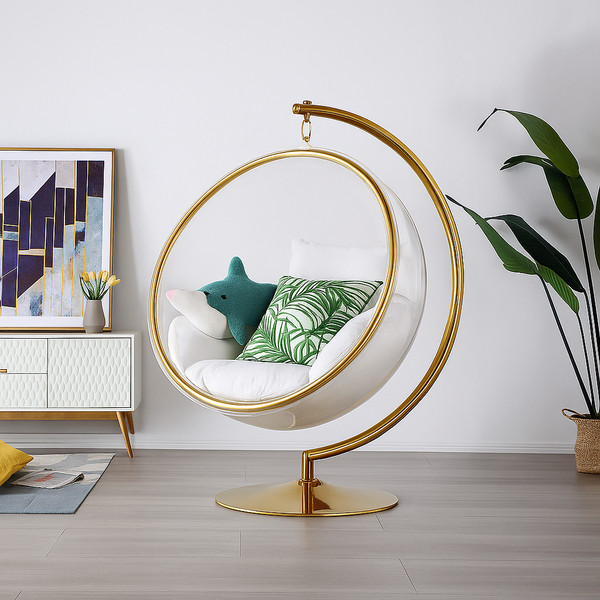 Aerylo Hammocks Golden Outdoor Acrylic Egg Hanging Chair Swings