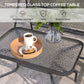 Outsunny OutdoorÂ 4 Pieces Patio Furniture Set,Â Garden Set with Two Foldable Armchairs, a Loveseat &Â GlassÂ TopÂ Table, Mixed Brown