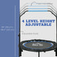 Soozier 40" Foldable Mini Fitness Trampoline, with Adjustable Foam Handle, Orange