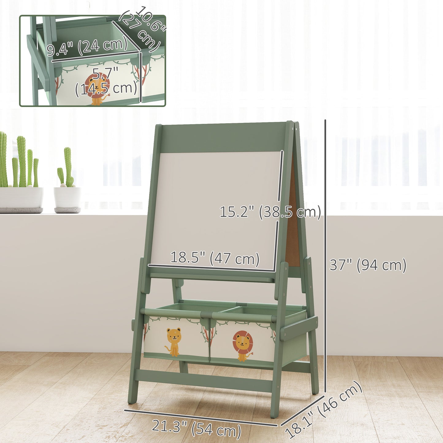 Qaba Art Easel for Kids, Double-Sided Whiteboard & Chalkboard with Paper Roll, 2 Storage Boxes, Gift for Boys, Girls, Pink