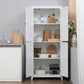 HOMCOM 72" Freestanding Storage Cabinet, Kitchen Pantry Cabinet with Doors and Shelves for Dining Room, White