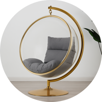 Aerylo Hammocks Golden Outdoor Acrylic Egg Hanging Chair Swings