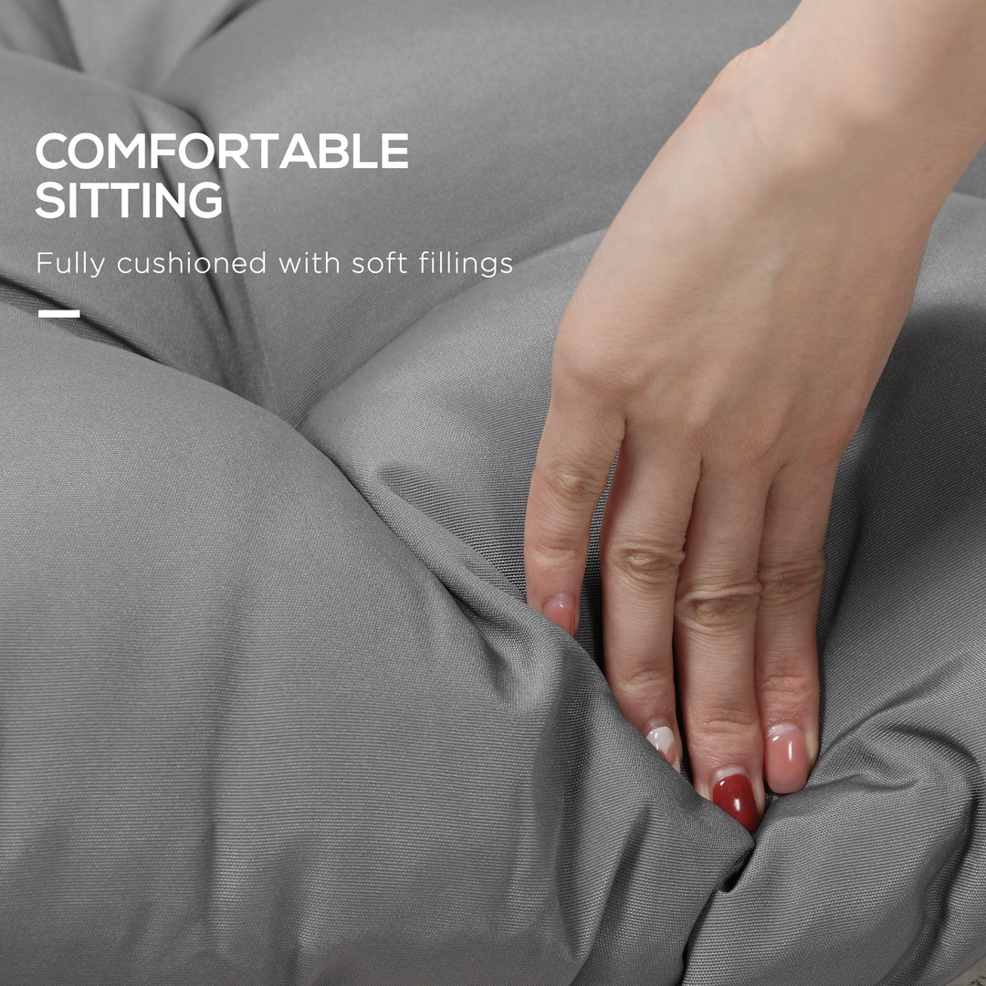 Outsunny Set of 2 Patio Bench Replacement Cushions, 2 Seater Outdoor Loveseat Cushion Seat Pad, 43" x 19" x 3", Grey