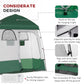 Outsunny Outdoor Portable Pop Up Shower Tent Changing Tent Privacy Enclosure with 2 Rooms, Shower Bag, Floor for Camping, Black