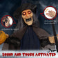 Outsunny 5.6' Life Size Clown Outdoor Halloween Decoration Animatronic, Animated Prop w/ Light Up Eyes