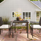 Outsunny Rectangular Outdoor Dining Table, 4-Seat Patio Table with PE Rattan Wicker Tabletop for Backyard and Lawn, Grey