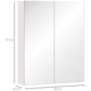 HOMCOM Wall Mount Mirrored Medicine Cabinet, Bathroom Mirror Cabinet with Adjustable Shelf, Double Soft Closing Doors, Light Lilac