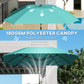 Outsunny 7.6FT Aluminum Patio Umbrella Parasol 8 Ribs Outdoor Market Umbrella with Crank, Push Button Tilt for Deck, Backyard and Lawn, Sky Blue