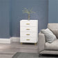 HOMCOM 3 Drawer Cabinet, Drawer Chest for Bedroom, Chest of Drawers with Aluminium Legs and Gold Handles, Dark Grey