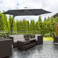 Outsunny 10ft Cantilever Patio Umbrella Offset Parasol with Crank Handle, Cross Base for Garden, Deck, Dark Grey